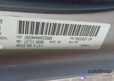 2010 Dodge Caliber Sxt z USA, uszkodzony, nr VIN 1B3CB4HA0AD535689